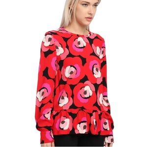 Kate Spade ♠️ Floral Deco Rose Peplum